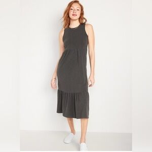 Old Navy Fit & Flare Sleeveless Tiered Midi Dress Women’s Size Small